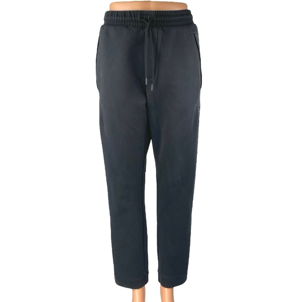 BOSS Hugo Boss Women's Black High Waisted Straight Drawstring Sweat Pants Size L